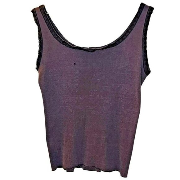 Vintage 1980 Heart Band Tank Top – Lace Trim – Red‎ Logo – 19” Long – 30” Chest - Picture 3 of 6